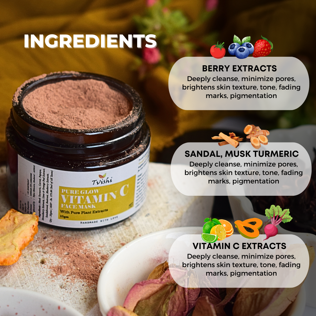 Vitamin C Glow Face Mask 25gm - Tvishi Skincare