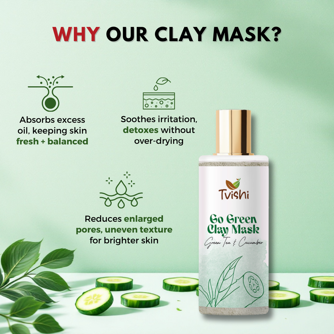 Go Green Clay Mask 50 Gms - Tvishi Skincare