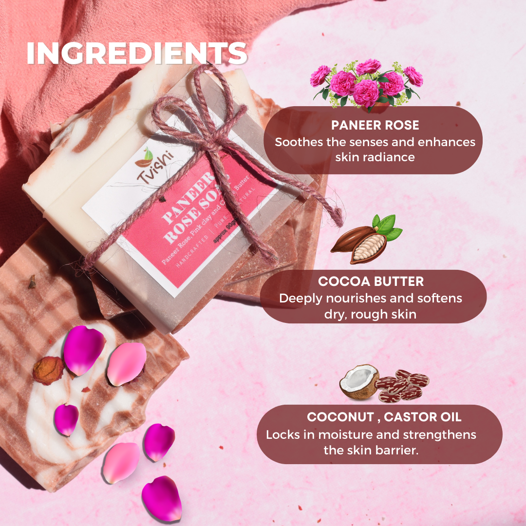 Paneer Rose Soap - Tvishi Skincare