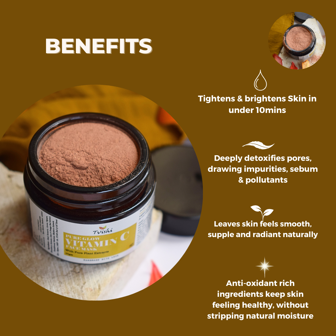Vitamin C Glow Face Mask 25gm - Tvishi Skincare