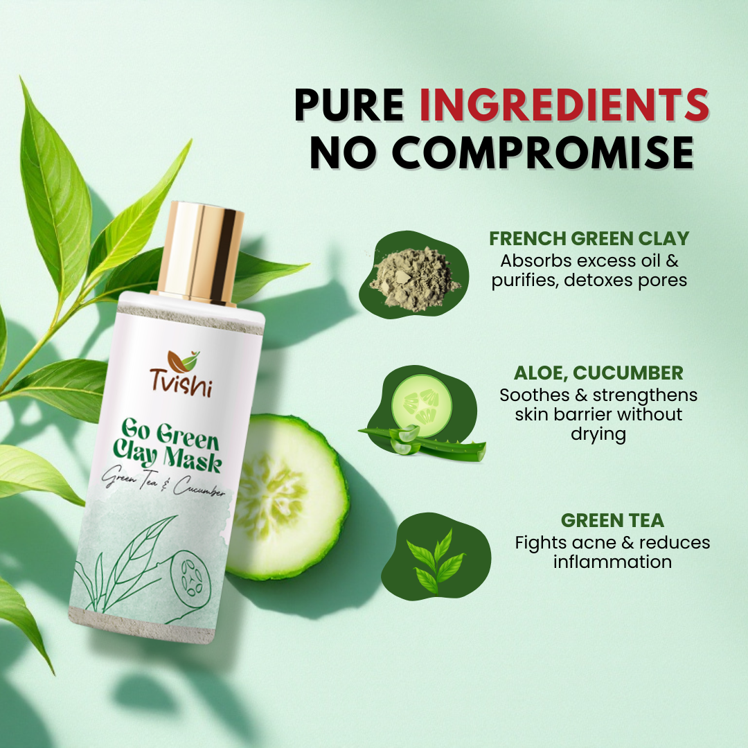 Go Green Clay Mask 50 Gms - Tvishi Skincare