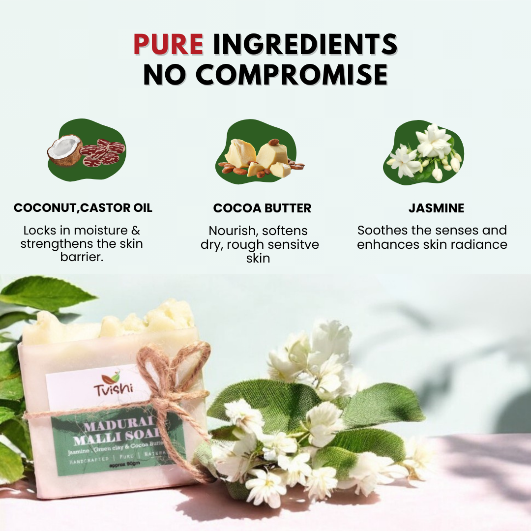 Madurai Malli Soap - Tvishi Skincare