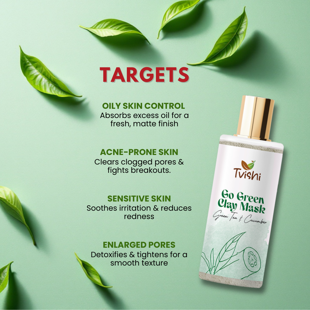 Go Green Clay Mask 50 Gms - Tvishi Skincare