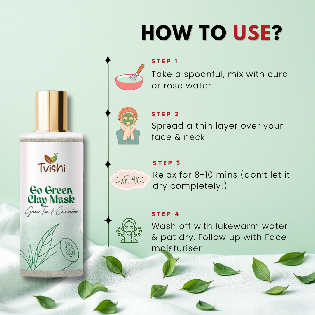 Go Green Clay Mask 50 Gms - Tvishi Skincare