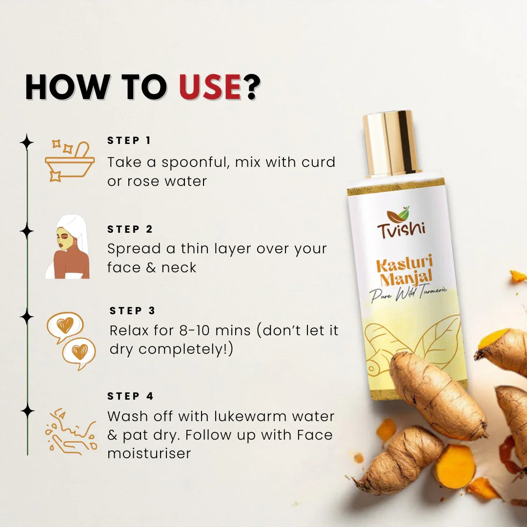 Kasturi Manjal Powder 50 gms - Tvishi Skincare