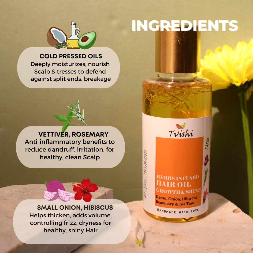 Herbs Infused Hair Oil 100 Ml - Tvishi Skincare