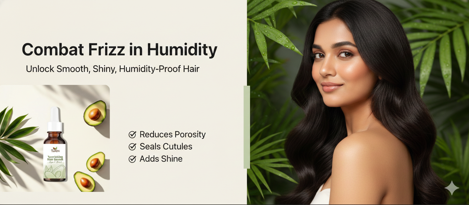 Hair serum for frizz control in humid climate