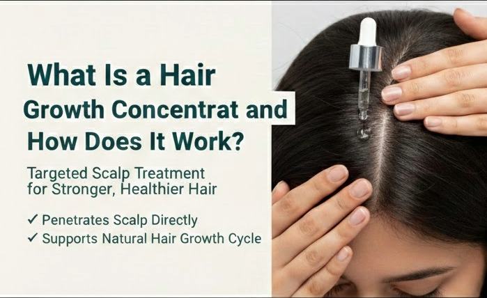 Hair growth concentrate applied directly on scalp