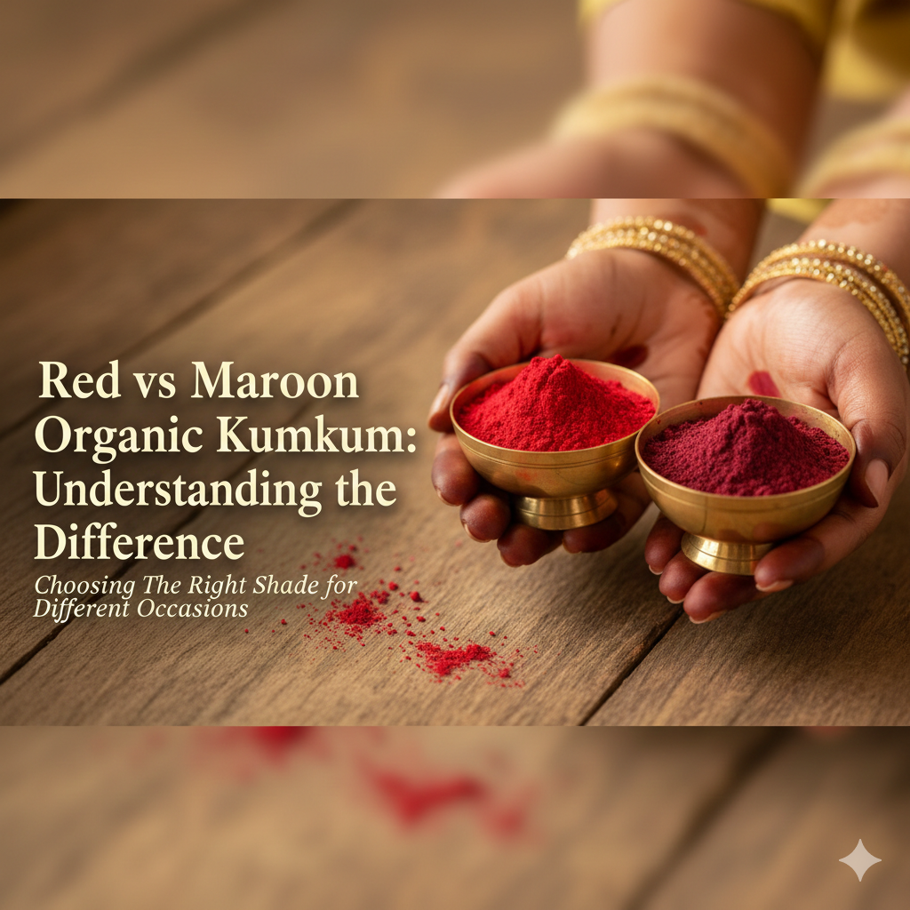 Red vs maroon organic kumkum comparison