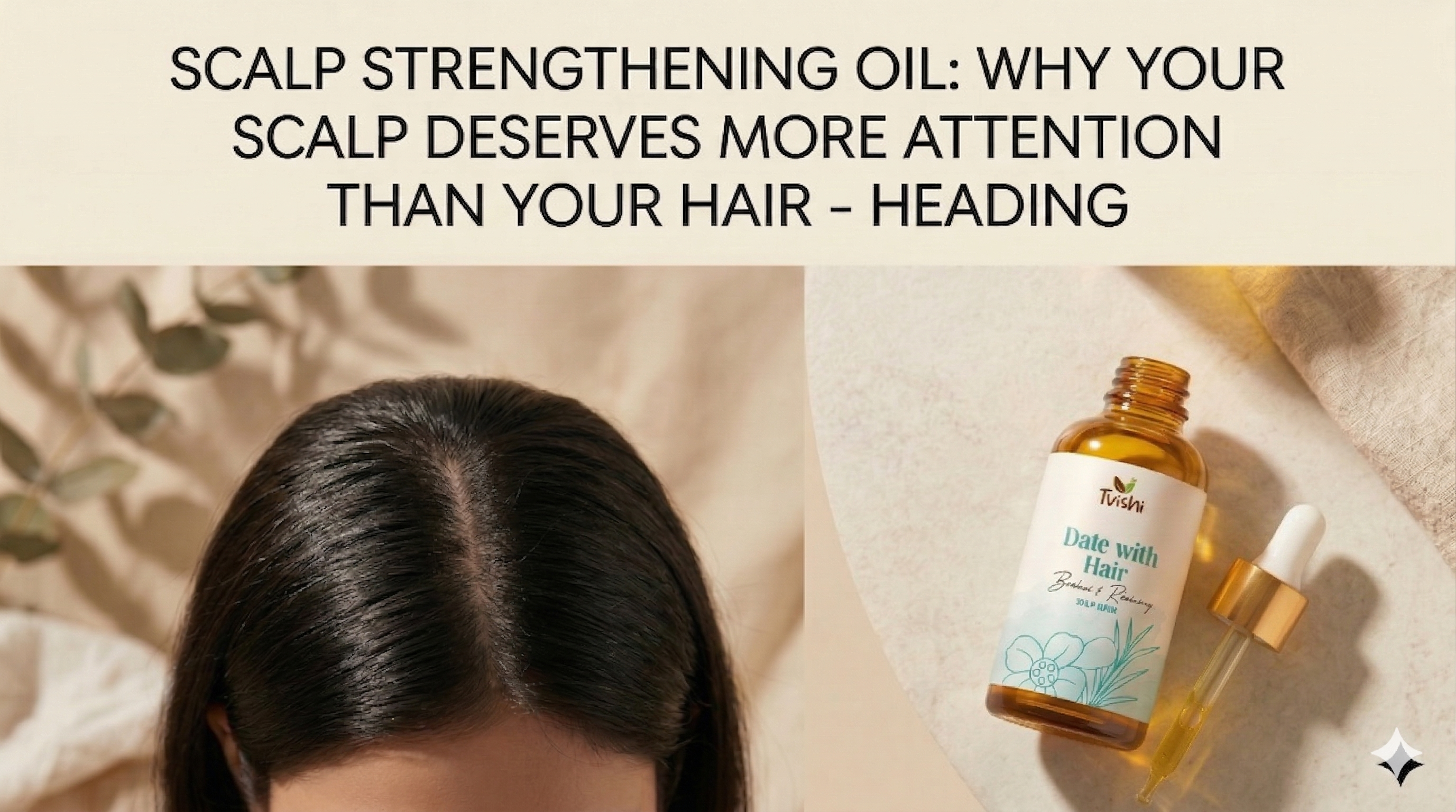 Scalp care with strengthening oil for healthy hair roots and reduced hair fall