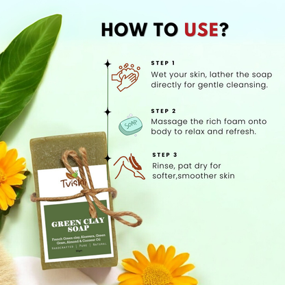 Green Clay Soap - Tvishi Skincare