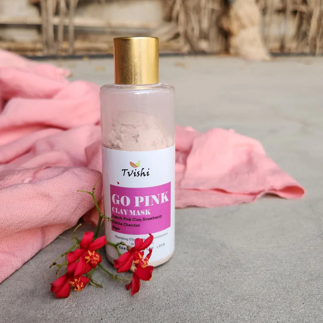 Go Pink Clay Mask 50 Gms - Tvishi Skincare