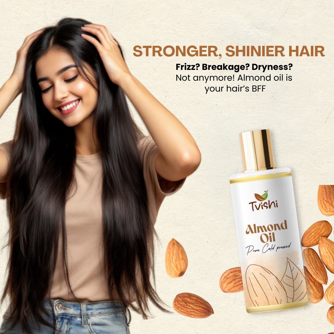 Almond oil for hair growth and natural shine