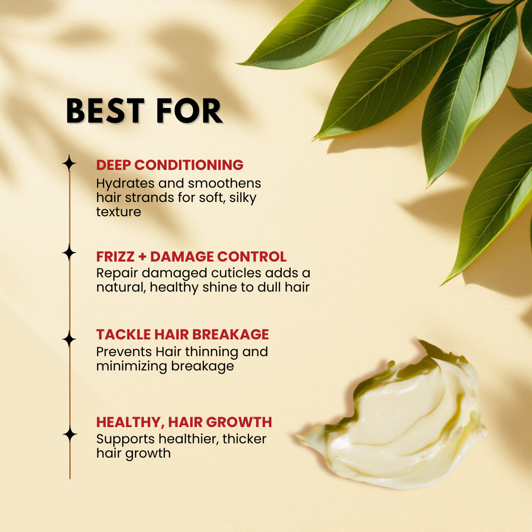 Anti-frizz mango hair mask for strong hair