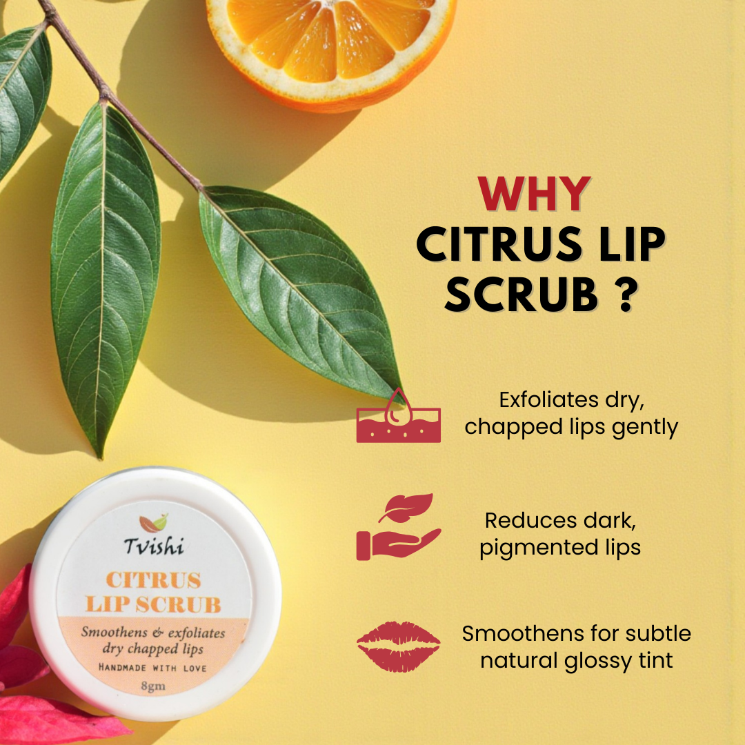 Citrus lip scrub for soft smooth and healthy lips