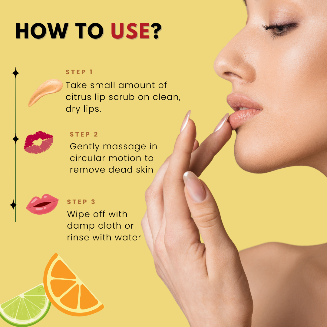 Exfoliating lip scrub to remove dead skin and dryness