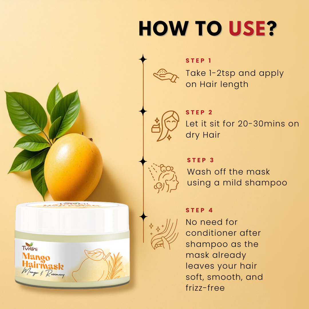 Mango hair mask for strong hair shine