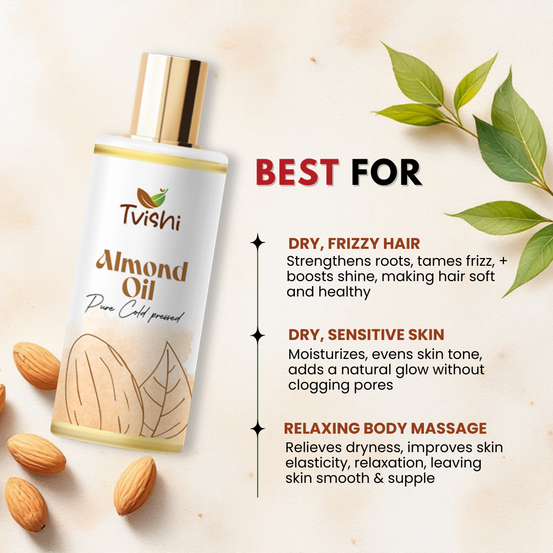 Multipurpose almond oil for skincare and haircare
