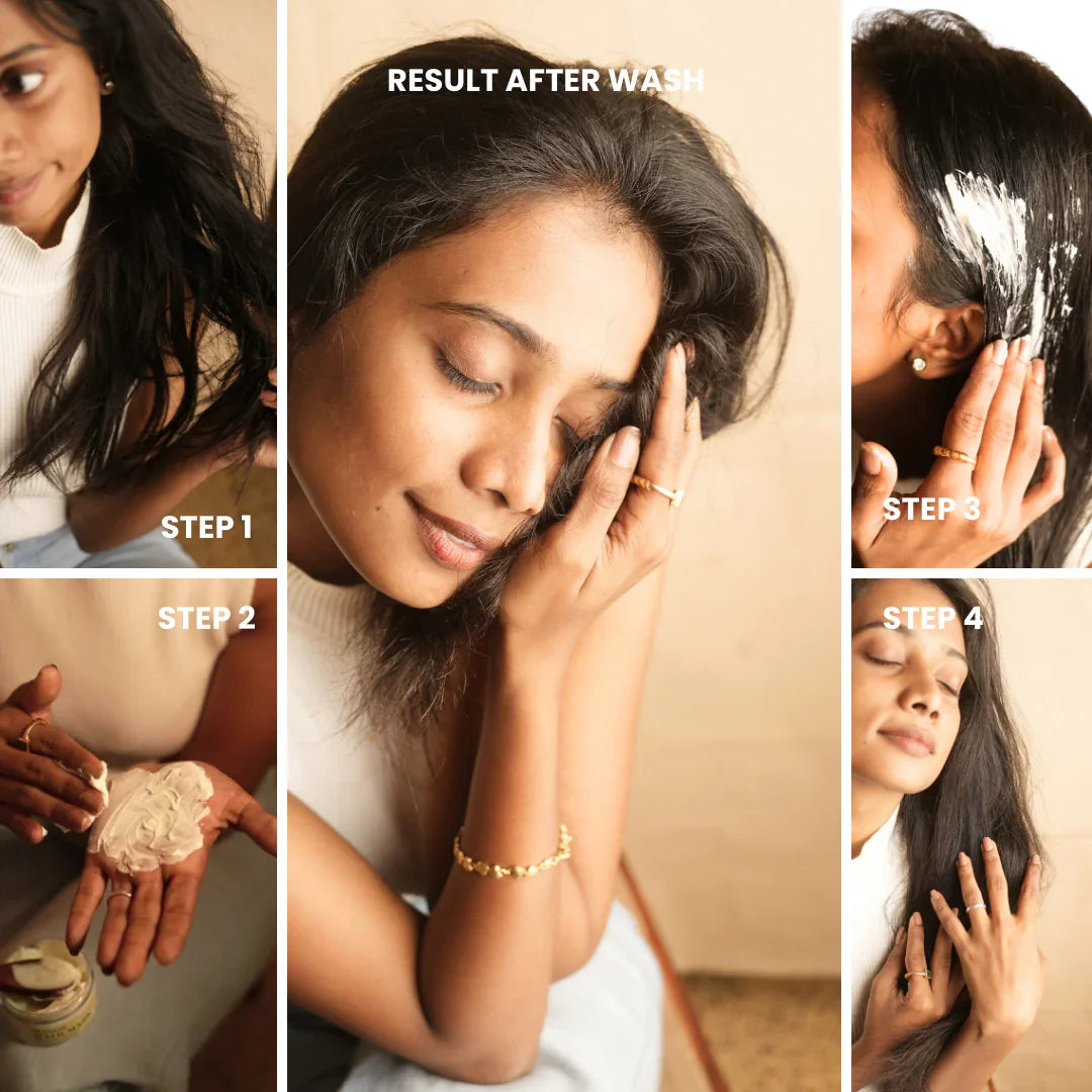 Natural hair mask to reduce hair breakage