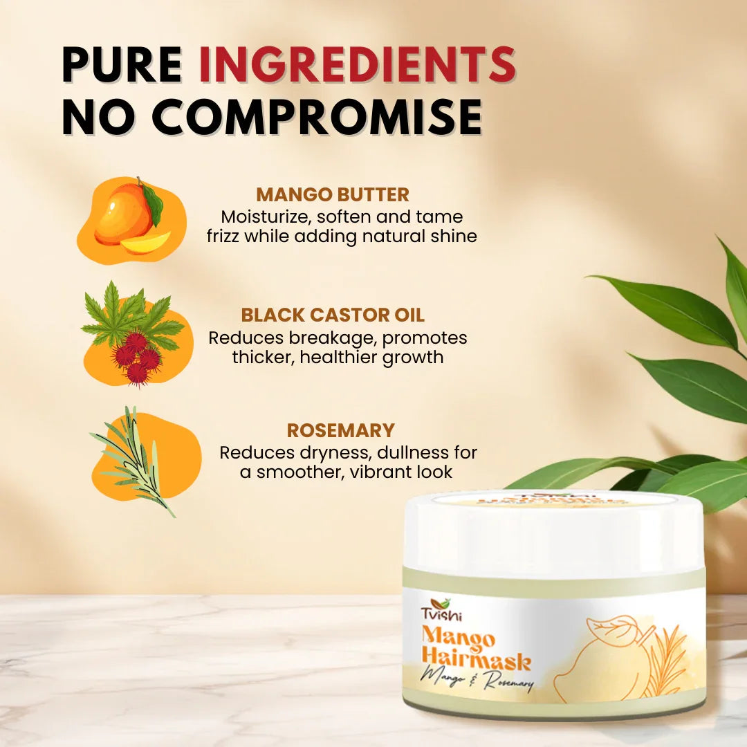 Anti-frizz natural hair mask for weak hair