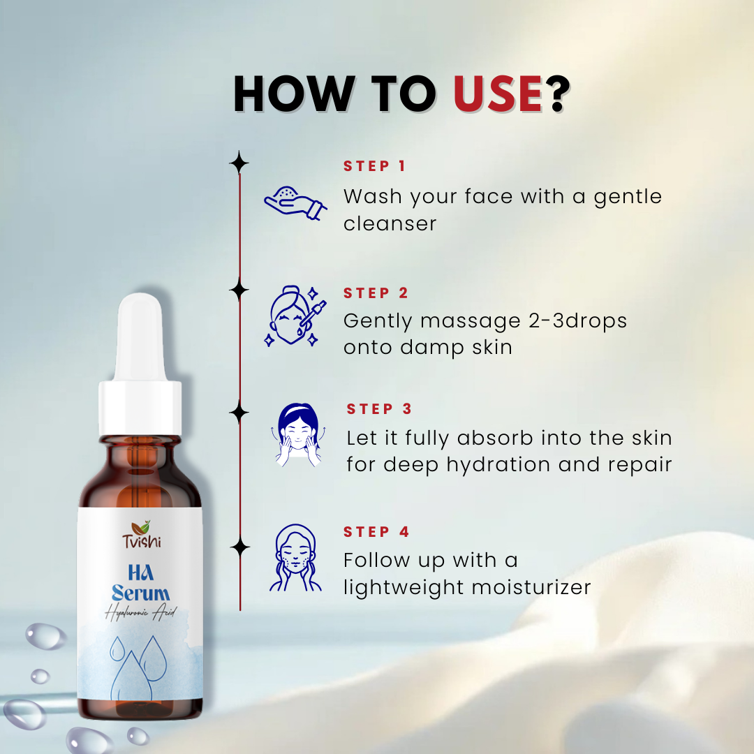 Tvishi hyaluronic acid serum for glowing skin