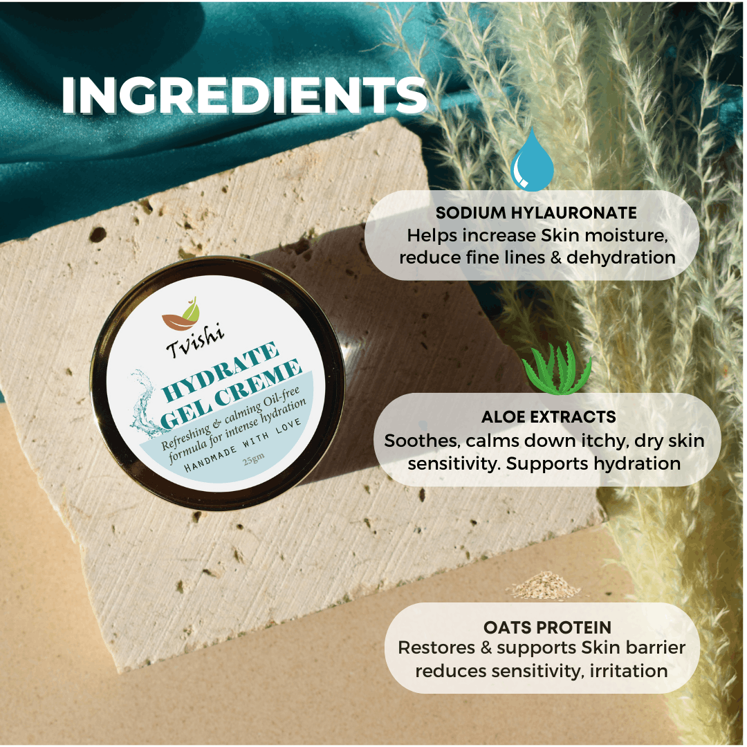 Tvishi Hydrate Skin Bundle benefits — restored radiance, moisture and skin elasticity with non-greasy feel
