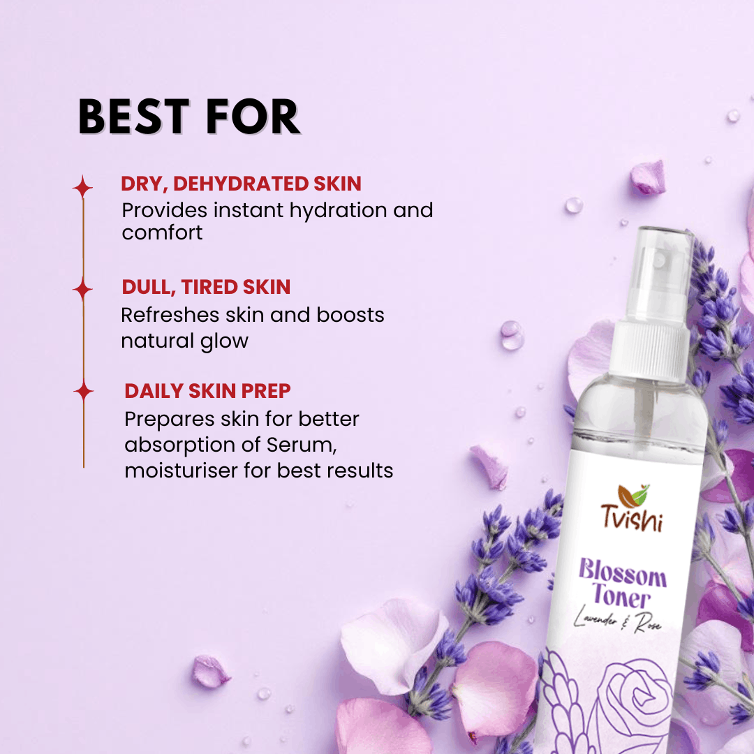 Tvishi Refresh Skin Bundle — 3-step daily routine with Pink Powder Cleanser, Blossom Toner and HA Gel Serum