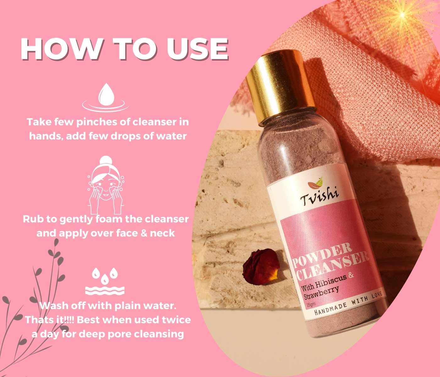 Pink Powder to Foaming Cleanser