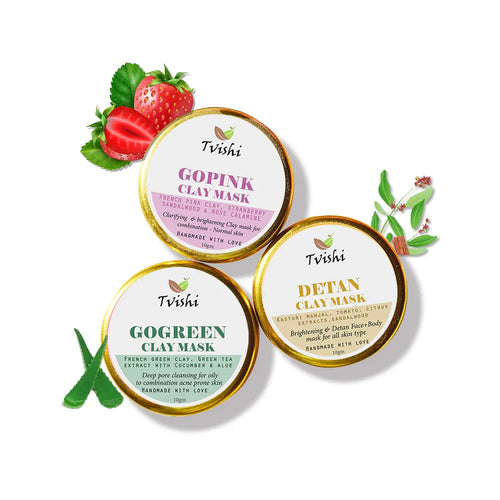TRIAL PACK – CLAY MASK (Potli Pouch free) - Tvishi Skincare