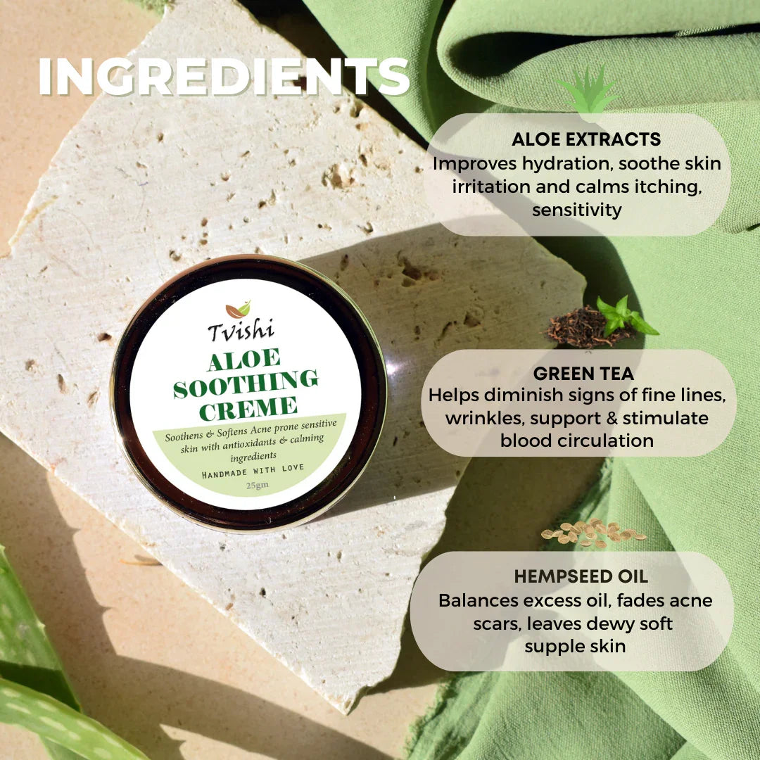 Aloe soothing cream for hydration and skin calming