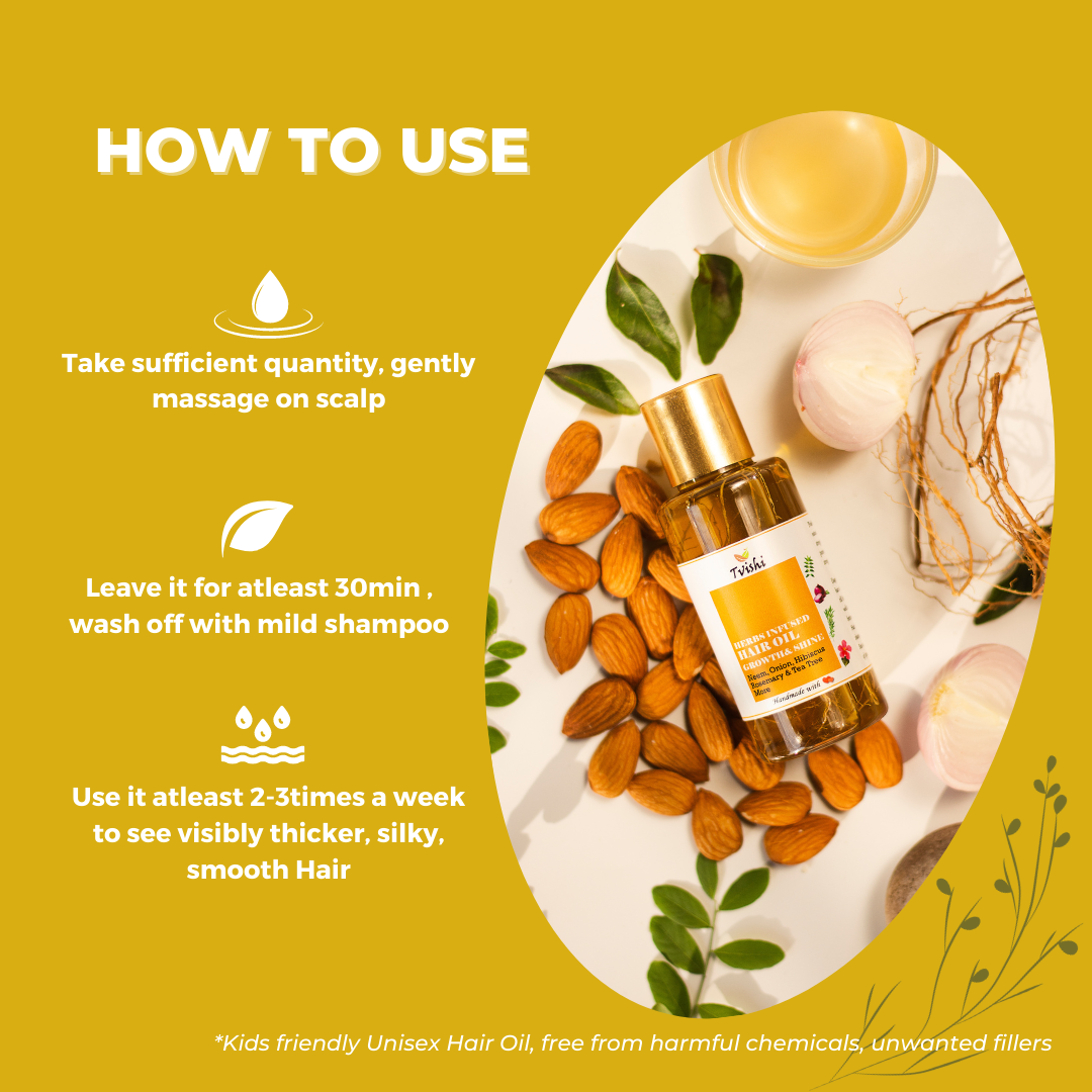 Hair oil for hair growth with scalp nourishing herbs – Tvishi