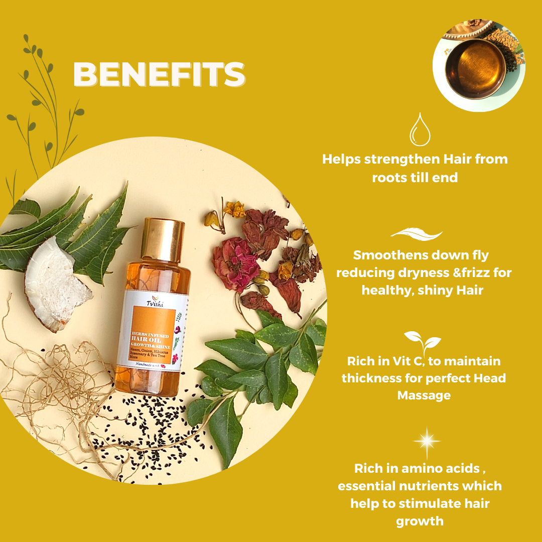 Natural herbs infused hair oil for thicker and stronger hair